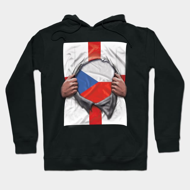 Czech Republic Flag English Flag Ripped - Gift for Czech From Czech Republic Hoodie by Country Flags